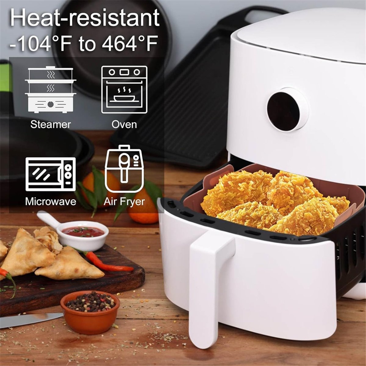 Air Fryer Silicone Pot Liner - M10K 3 Adet Hava Fritöz Silikon
