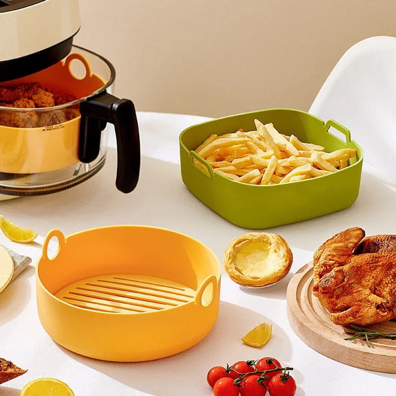Air Fryer Silicone Pot Liner - Yuvarlak hava fritöz gömlekleri kare hava