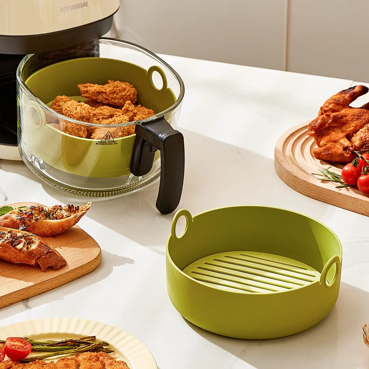 Yuvarlak hava fritöz gömlekler - Air Fryer Silicone Pot Liner incelemesi ve fiyatı